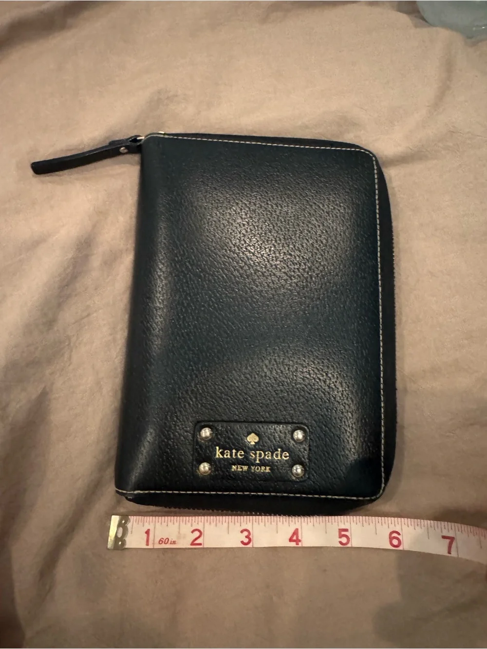 kate spade Black Leather Zip Agenda/Organizer